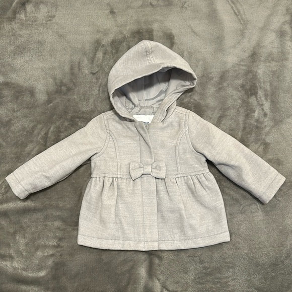Gray Old Navy hooded Pea Coat Size 6m-12m - Picture 1 of 5